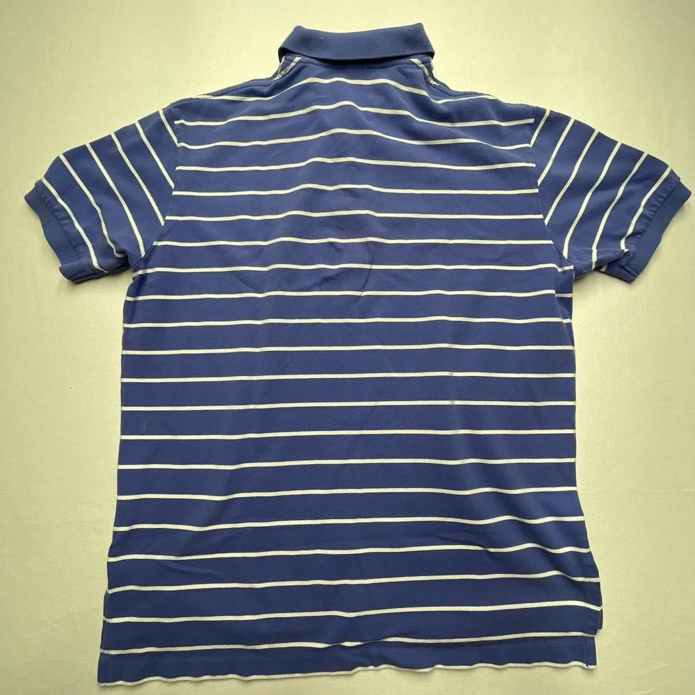 Vintage Polo‎ Ralph Lauren Men's Polo Shirt XL Short Sleeve Blue White Stripe